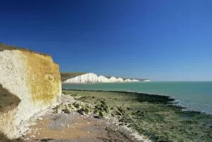 Images Dated 29th February 2008: View to the Seven Sisters from beach below Seaford Head, East Sussex, England
