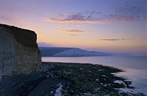 Sea Cliffs Prints: View of Seven Sisters cliffs at sunrise