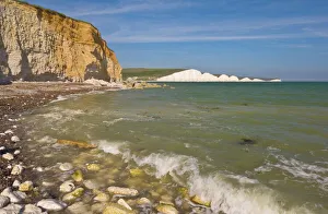 Seven Sisters Prints: View of The Seven Sisters, Hope Gap beach, Seaford Head, South Downs Way