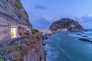 Scenic Landscape Prints: View of shop and town in Sant'Angelo at dusk