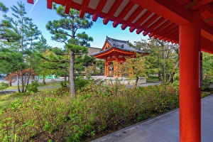 Ornamental Prints: View of Shoro (Bell Buildig) in Sanjusangendo Temple