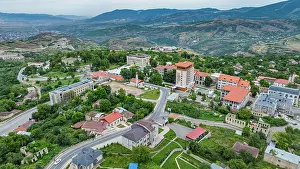 Economy Prints: View of Shusha highlights buildings and roads in the landscape of Qarabaqh in Azerbaijan