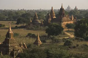 View from the Shwesandaw Paya of the extensive site of Bagan (Pagan) archaeological zone