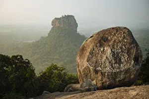 Sri Lanka Prints: View of Sigiriya from Pidurangula at dawn, Central Province, Sri Lanka, Asia