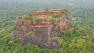 Province Prints: View of Sigiriya rock fortress surrounded by lush greenery in Central Province
