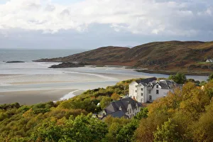 Highlands Prints: View across the silver sands of Morar to the Sound of Sleat, Morar, Highlands