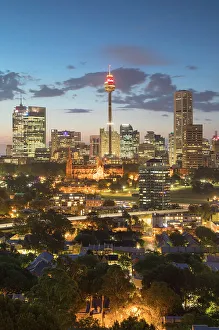 Sydney Prints: View of skyline at sunset, Sydney, New South Wales, Australia, Pacific