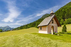 Tyrol Prints: View of small chapel near St. Johann, Austrian Alps, Tyrol, Austria, Europe