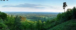 View south from Holmbury Hill towards The South Downs, Surrey Hills, Surrey