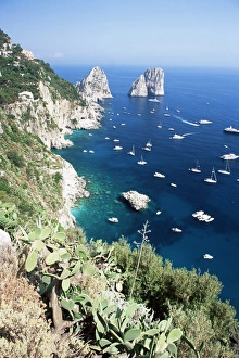 Holidaying Prints: View over southern coast to the Faraglioni Rocks