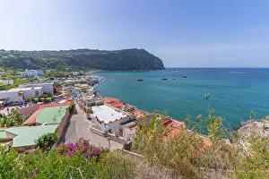 Blue Water Prints: View of Spiaggia di Citara beach, Forio, Island of Ischia, Campania, Italy, Europe