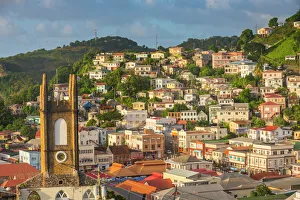 Clock Tower Prints: View over St. Georges, capital of Grenada