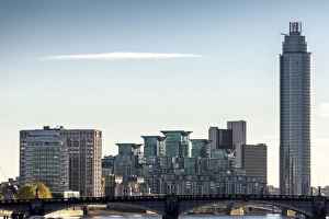 Architectural Tourist Destination Prints: A view of St. Geroges Wharf taken from Westminster Bridge