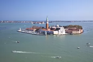 Images Dated 9th April 2010: View from top of St. Marks Belltower (Campanile San Marco), of Isole San Giorgio Maggiore