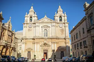 Catholic Prints: View of St. Paul's Cathedral (Katidral ta San Pawl) in Mdina (Medina) (Mdina o L-Imdina)