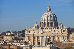 Basillica Prints: View of St. Peters Basilica, Vatican, UNESCO World Heritage Site, Rome, Lazio, Italy