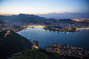 Sugarloaf Prints: View from the Sugarloaf at sunset, Rio de Janeiro, Brazil, South America