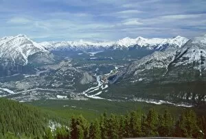 Images Dated 26th July 2008: View from Sulphur Mountain, Banff, Rocky Mountains, Alberta, Canada, North America
