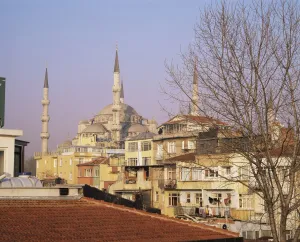 Images Dated 21st January 2000: View of Sultanahmet quarter and the Blue Mosque
