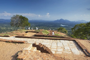 View from summit of Sigiriya, UNESCO World Heritage Site, North Central Province, Sri Lanka, Asia