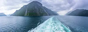 Cruise Prints: View of Sunnylvsfjorden from cruise ship on a cloudy day