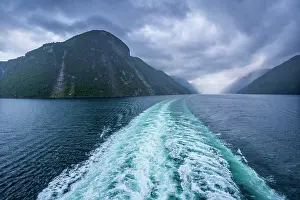 Cruise Prints: View of Sunnylvsfjorden from cruise ship on a cloudy day