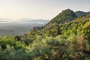 Laconia Prints: View at sunrise over the Mystras Archaeological Site