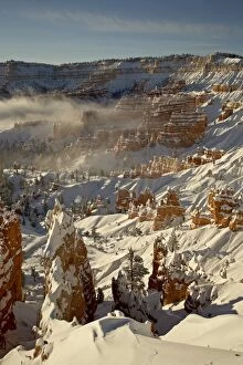 View from Sunrise Point with snow, Bryce Canyon National Park, Utah, United States of America