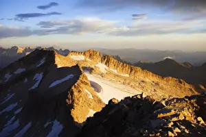 View at sunrise, view from Pico de Aneto, at 3404m the highest peak in the Pyrenees