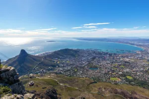 Green Spaces Prints: View from Table Mountain, Cape Town, Western Cape Province, South Africa, Africa