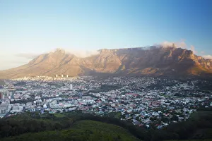 Aerials Prints: View of Table Mountain and City Bowl, Cape Town, Western Cape, South Africa, Africa