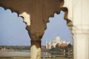 Taj Mahal Prints: View of Taj Mahal from Agra Fort, UNESCO World Heritage Site, Agra, Uttar Pradesh