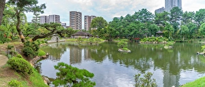 Hiroshima Prints: View of Takueichi Pond in Shukkeien Garden