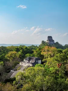 Visibility Prints: View from Talud-Tablero Temple 5C-49 overlooking Temple IV in Tikal, Peten, Guatemala