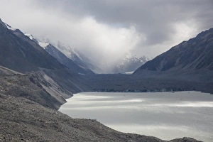 View across Tasman Lake to the Tasman Glacier, Aoraki (Mount Cook) National Park