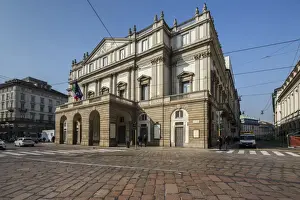 Theatre Prints: View of the Teatro Alla Scala (La Scala) known worldwide for opera and ballet, Milan