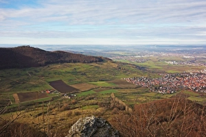 Swabian Alb Prints: View from Teck towards Kirchheim, Swabian Alb, Baden-Wurttemberg, Germany, Europe
