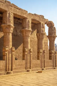 Preserved Prints: View of Temple of Edfu Mammisi at the entrance to Temple of Edfu, Edfu, Egypt, Africa