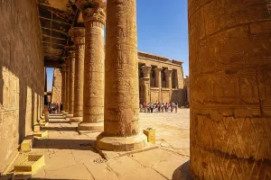 Egyptology Prints: View of Temple of Horus on a sunny day, Edfu, Egypt, North Africa, Africa
