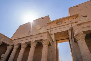 Ritual Prints: View of Temple of Horus on a sunny day, Edfu, Egypt, North Africa, Africa