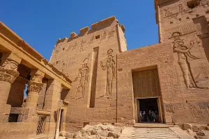 Nubia Prints: View of Temple at Philae on a sunny day, Aswan, Nubia, Egypt, North Africa, Africa