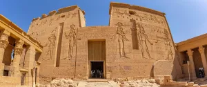 Nubia Prints: View of Temple at Philae on a sunny day, Aswan, Nubia, Egypt, North Africa, Africa