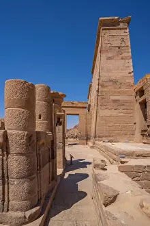 Nubia Prints: View of Temple at Philae on a sunny day, Aswan, Nubia, Egypt, North Africa, Africa