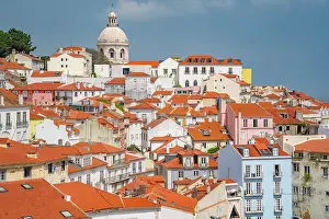 Alfama Prints: View of terrakotta rooftops in Alfama, Alfama District, Lisbon, Portugal, Europe