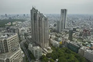 Urban Sprawl Prints: View over Tokyo from the town hall, Shinjuku, Tokyo, Japan, Asia