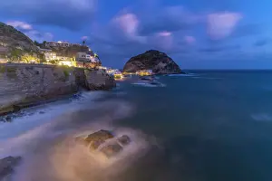 Famous Landmarks Prints: View of Torre di Sant'Angelo from elevated position in Sant'Angelo at dusk