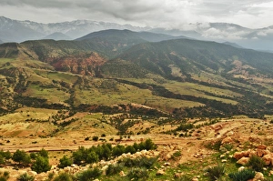 High Atlas Prints: View of Toubkal mountains and Asni valley, High Atlas, Morocco, North Africa, Africa