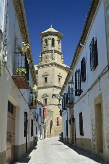 View to the tower of the Antigua Universidad (Old University)