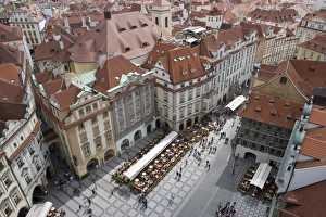 Old Town Square Prints: View from tower of Old Town Square, Old Town, Prague, Czech Republic, Europe