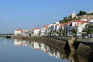 Alentejo Prints: View of the town of Alcacer do Sal and the Sado river, Alentejo, Portugal, Europe